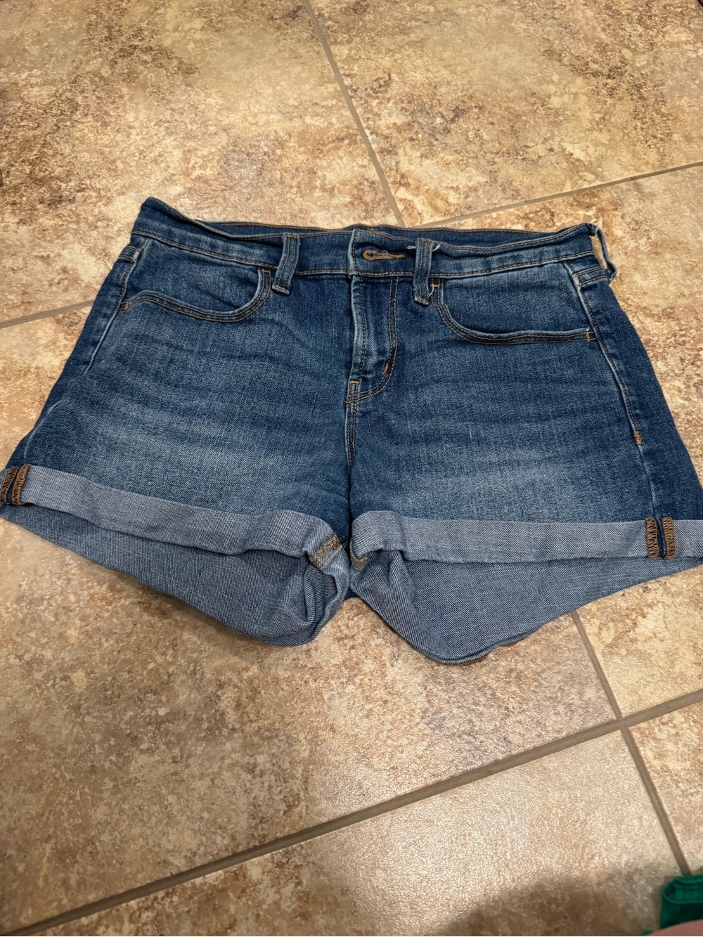 Old Navy Dark Blue Rolled-Hem Denim Shorts